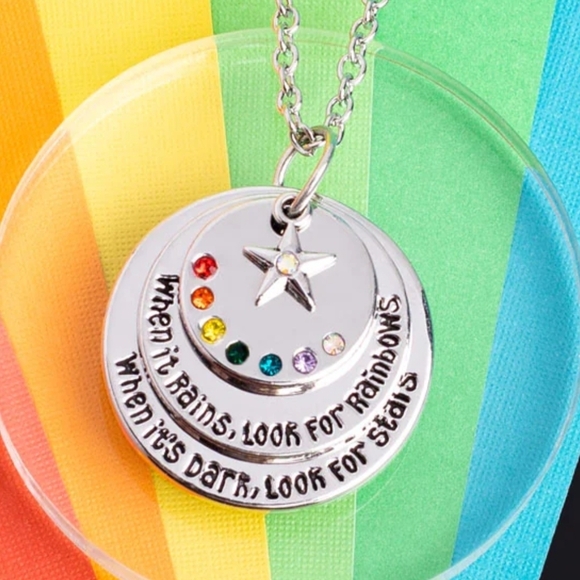 Paparazzi Silver Necklace with Rainbow Accents - Picture 2 of 3